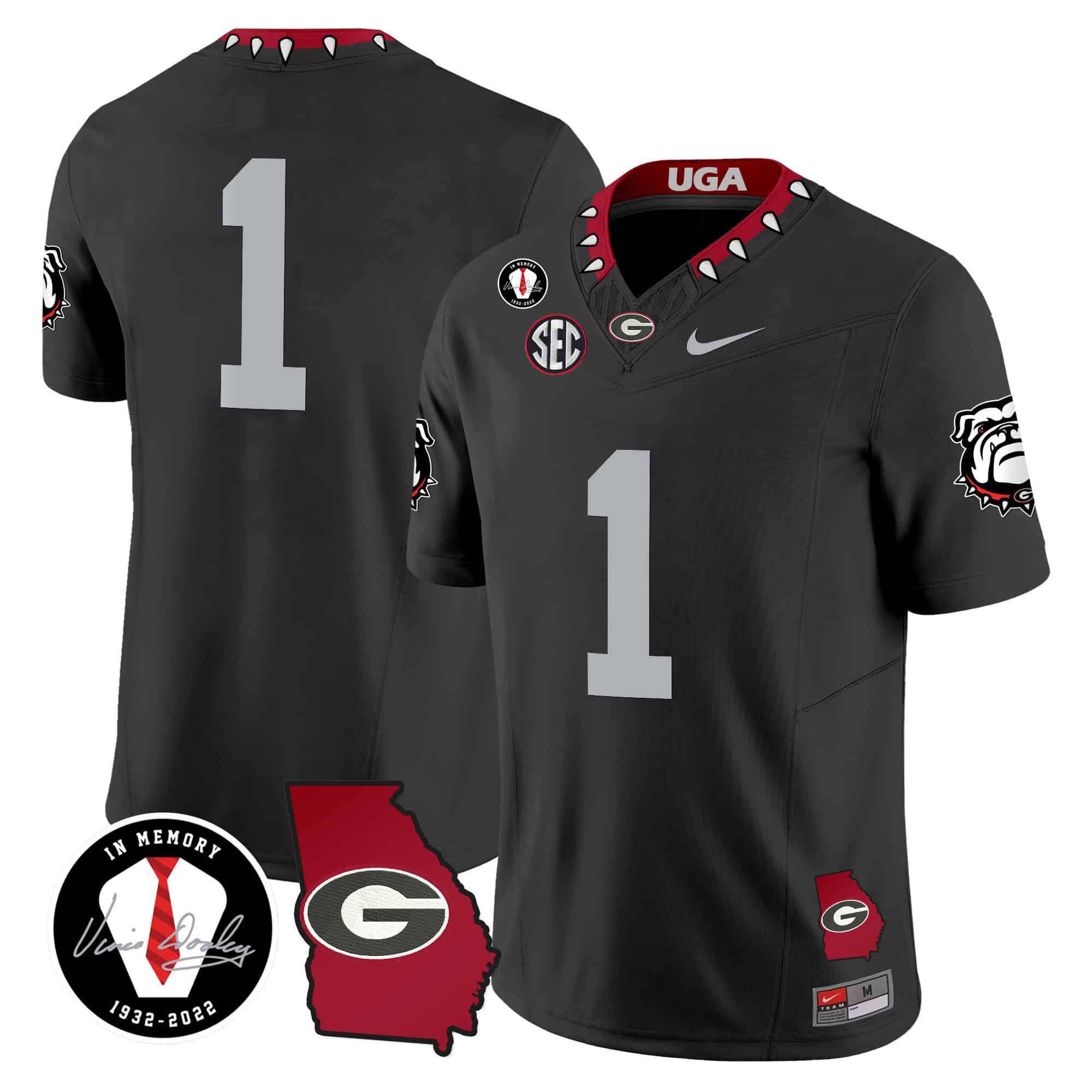 Men Georgia Bulldogs #1 No Name Black 2024 Nike Vapor NCAA Jersey style 2->indianapolis colts->NFL Jersey